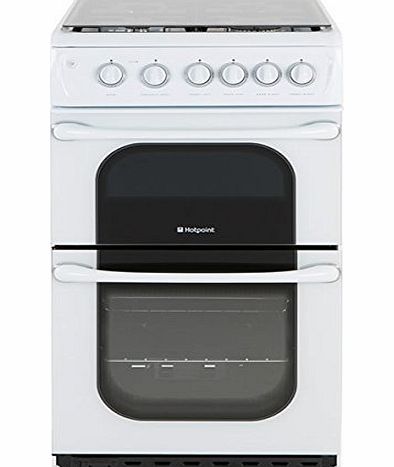 Hotpoint Ltd 52TGW 500mm Twin Cavity Gas Cooker Seperate Grill Polar White