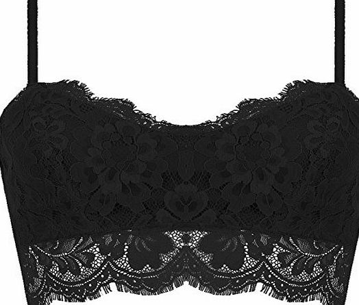 Hotportgift omens Eyelash Lace Bralet Bra Top Cropped Crop Top