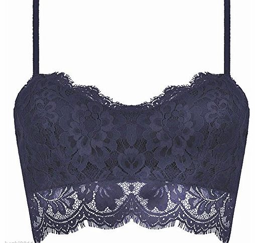 Womens Lace Strappy Bralet Bra Crop Top