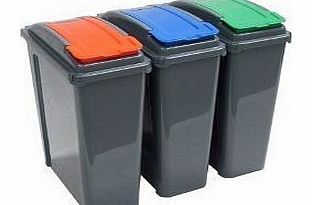 Pack Of Three 25 Litre Recycling Bins