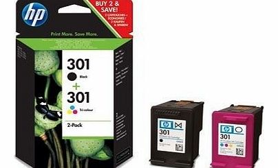 301 2-pack Black/Tri-color Original Ink Cartridges Combo pack