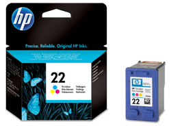 Genuine Tri-Colour HP22 Ink Cartridge - C9352AE