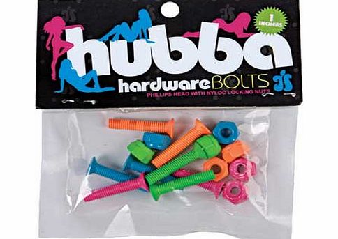 Hubba 1 Inch Coloured Skateboard Bolts