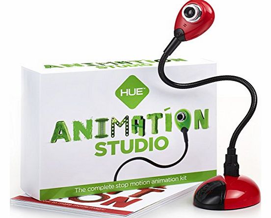 HUE Animation Studio (Red) for Windows PCs and Apple Mac OS X: complete stop motion animation kit with camera, software and book