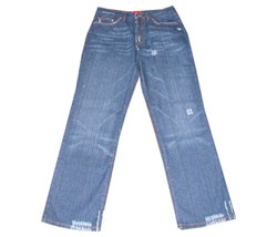 Destroyed straight leg jeans