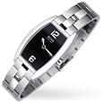 Hugo Boss Initial Tonneau - Ladies`Black Dial Stainless Steel Watch