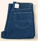 Mens Dark Blue Zip Fly Jeans 34 Leg