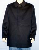 Mens Navy Cashmere 3/4 Length Coat