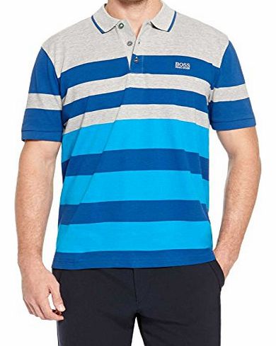 New Mens Hugo Boss Paddy 1 Striped Green Label Polo Shirt 3 Colours, Size S M L XL (Medium, Aqua Blue)