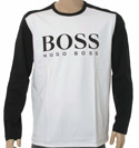 White Long Sleeve T-Shirt With Large Black Logo