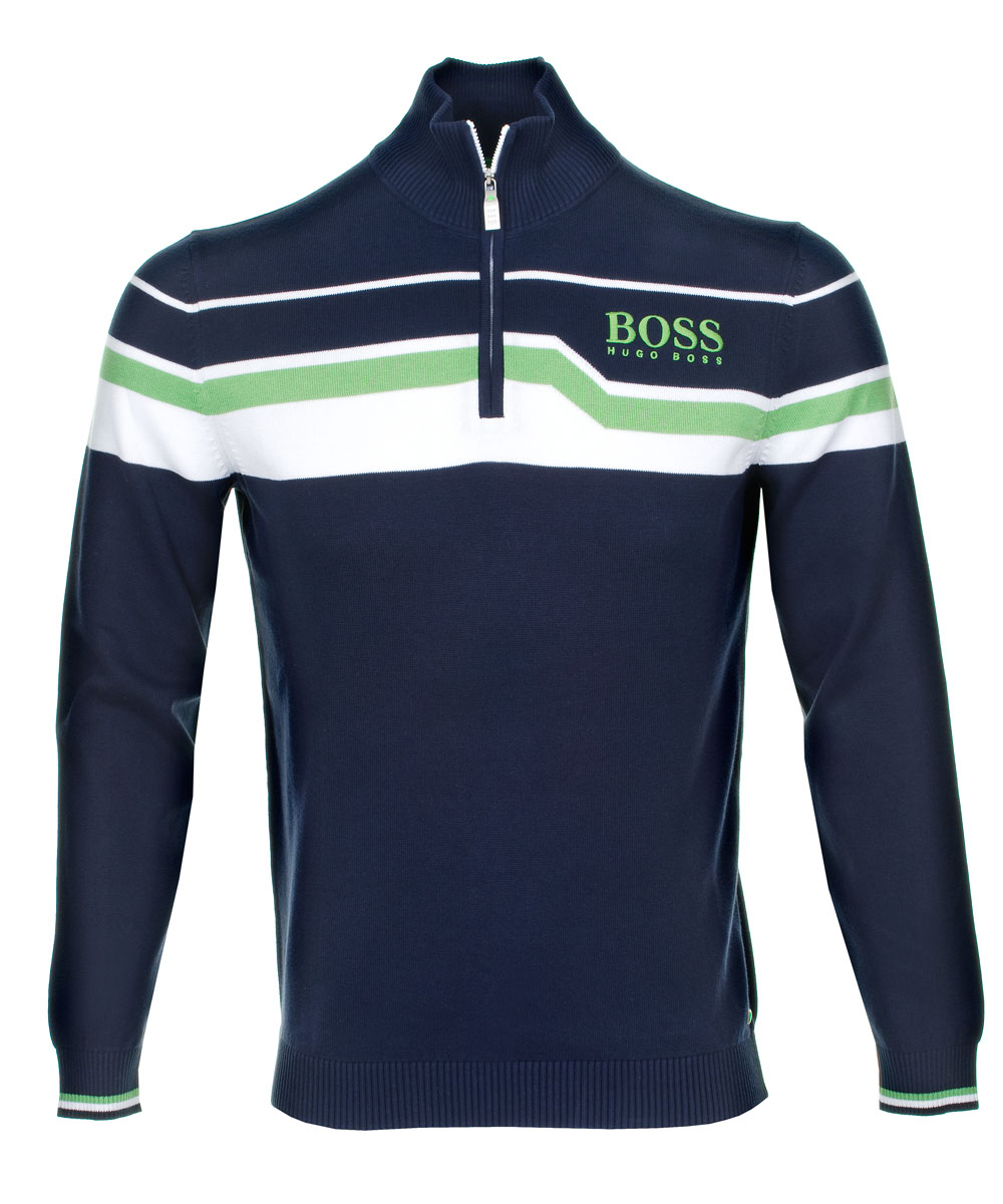 Hugo Boss Zelchior Pro Zip Neck Sweater Navy