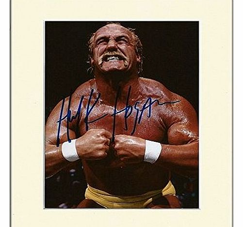 HULK HOGAN WRESTLING SIGNED AUTOGRAPH PHOTO PRINT IN MOUNT