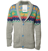 Light Grey and Multi-Coloured Cardigan