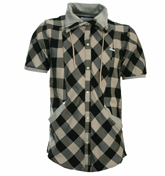 Lona Black and Beige Check Shirt