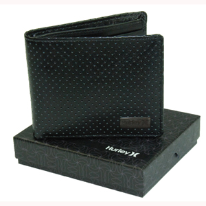 Mens Hurley Brinx Bi Fold Wallet. Black