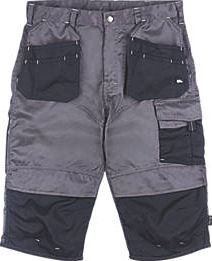 Hyena, 1228[^]3592F Brecon Pirate Shorts Grey / Black 36`` W