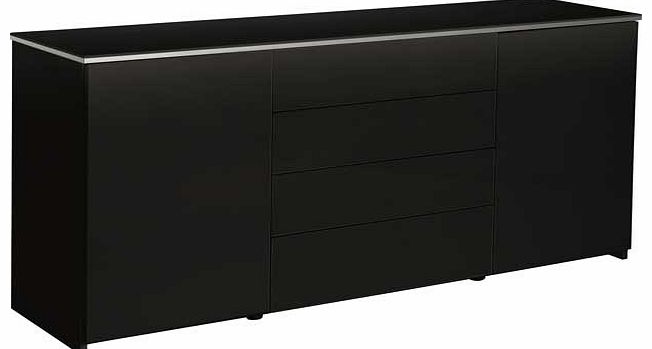 Aurora 2 Door 4 Drawer Sideboard - Black