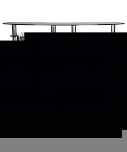 Hygena Matrix Bar Unit - Black Glass