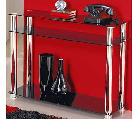 Matrix Console Table - Black Glass