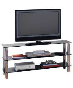 Hygena Matrix TV Bench - Black Glass