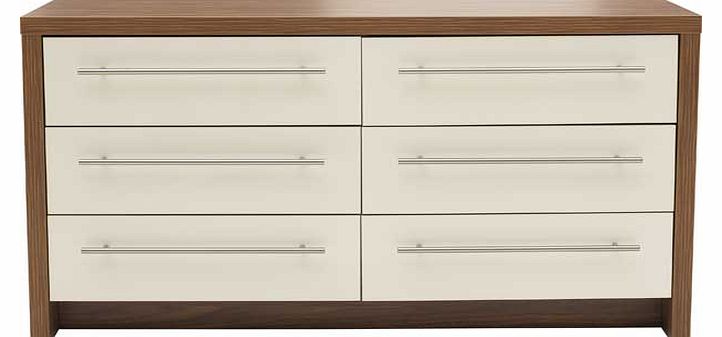 New Hygena Camden 3+3 Drawer Chest - Walnut 