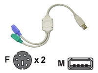 HYPERTEC USB to PS/2 Adapter - keyboard / mouse adapter