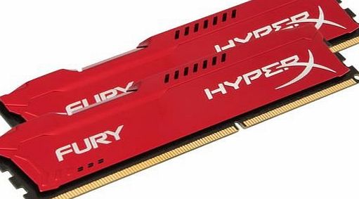 HyperX FURY Series 16GB (2x 8GB) DDR3 1600MHz CL10 DIMM Memory Module Kit - Red