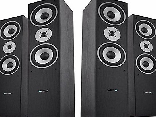 Hyundai Ash Black / Silver Home Hifi Cinema Theatre Surround Tower Speakers 1400W PMPO