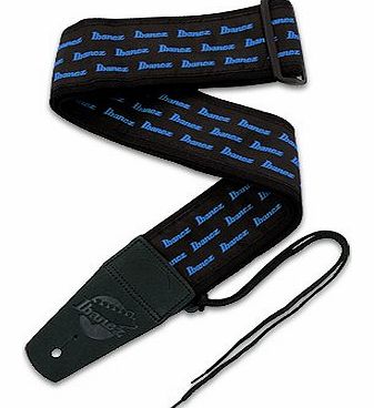 GST612ML-DBL Electric Guitar Strap with Ibanez Logo Black / Blue