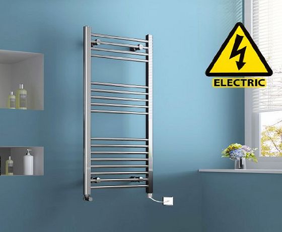 iBathUK 1200 x 500 mm Electric Straight Towel Rail Radiator Chrome Heated Ladder