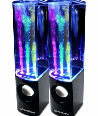 iBoutique ColourJets USB Dancing Fountain Speakers for PC/Mac/MP3 Players/Mobile Phones/Tablets - Jet Black