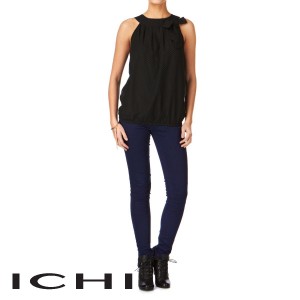 Tops - Ichi Polka Dot Blouse Top - Black