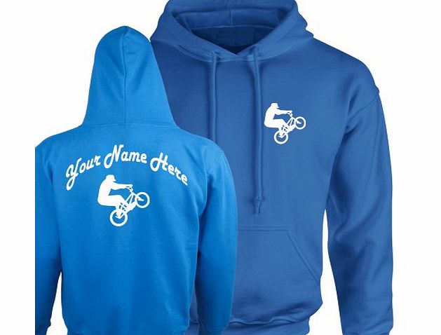 iClobber Personalised BMX Hoodie Hoodie Hoody School College - 9-11 - Royal Blue