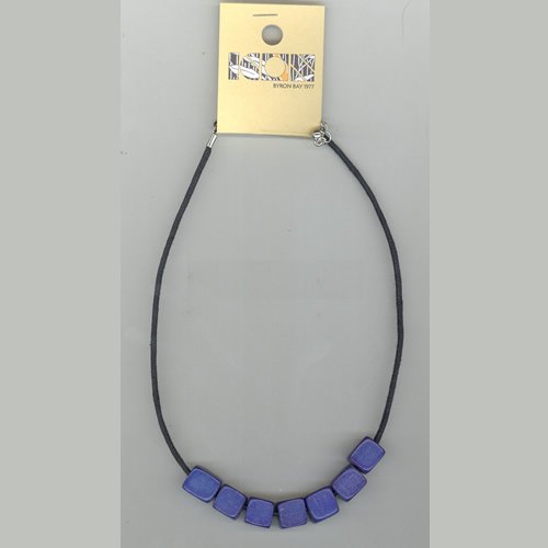 Icon Ladies Icon 5 Cube Bead Necklace Blue