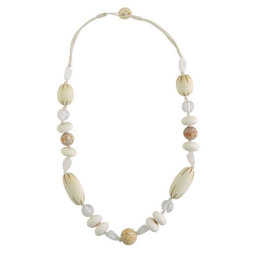 Icon Ladies Icon Bead Necklace White