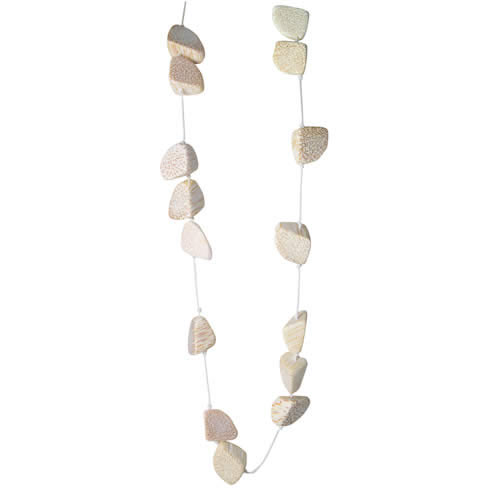 Icon Ladies Icon Cracked Bead Long Necklace White