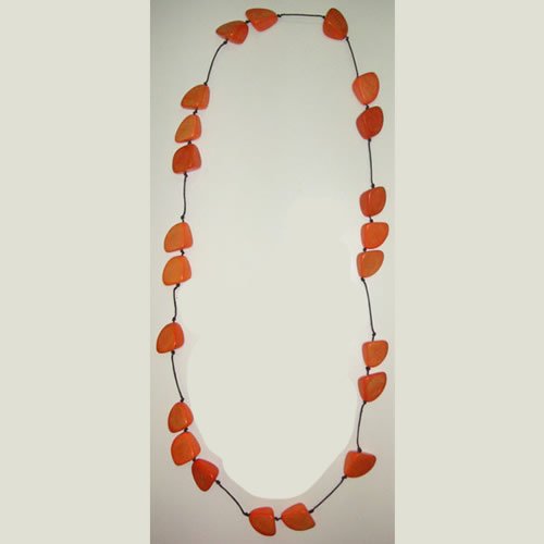 Icon Ladies Icon Long Bead Necklace Orange