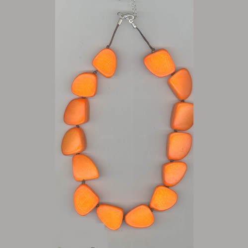 Icon Ladies Icon Short Bead Necklace Orange