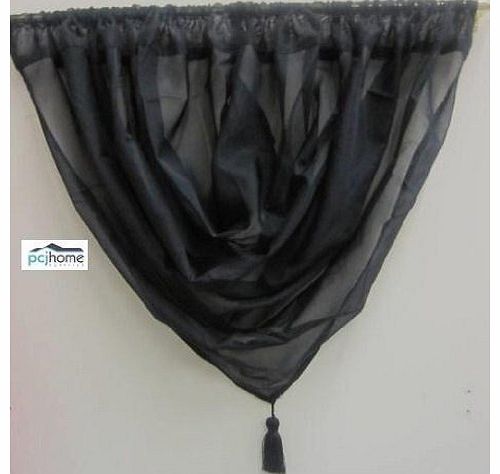 Luxury Black Tassel Voile Swag