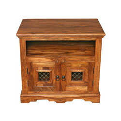 IFD Jali Block TV Stand - Sheesham Wood