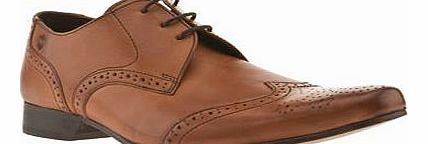 mens ikon tan spencer wing brogue shoes