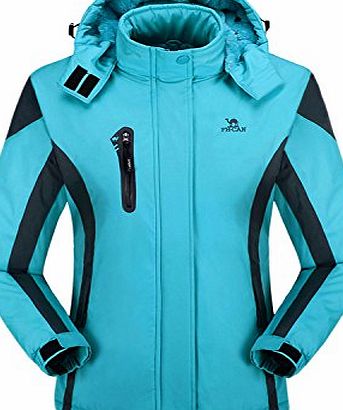 iLoveSIA T) Womens Mountain Jacket Waterproof Fleece Lined Overcoat Sky Blue Size 14