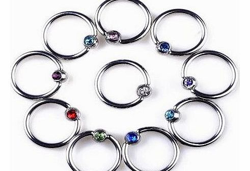 imixlot Eyebrow Lip Hoop Nose Ring Steel Body Jewelry (pack of 10)