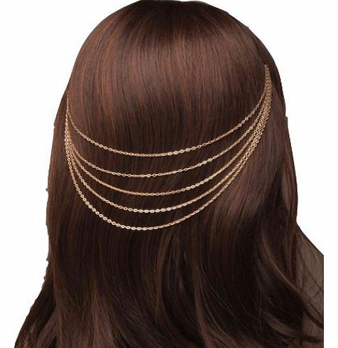 Inca 4499 Gilt Cascading hair chains on grips Wedding Party Prom