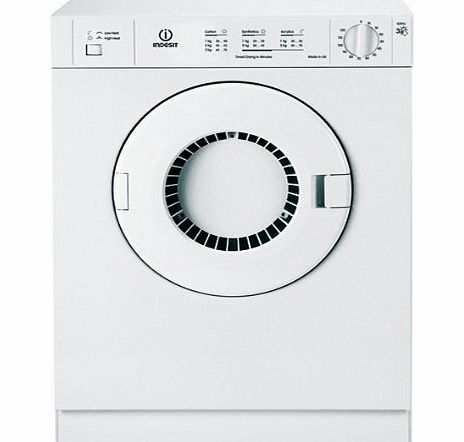 Indesit 3kg, reverse action Polar White Vented Dryer.