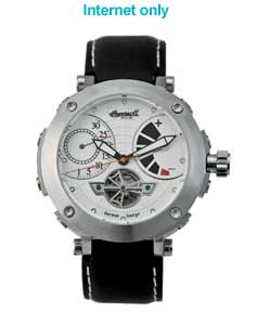 Ingersoll Bison Gents White Dial Black Strap Watch