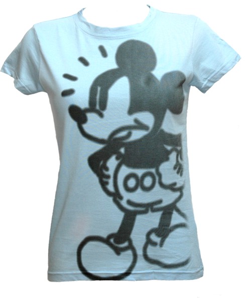 Baby Blue Ladies Grumpy Mickey T-Shirt