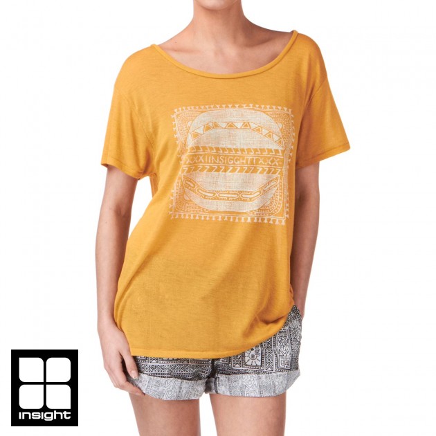 Womens Insight Tribal Lines T-Shirt - Mustard