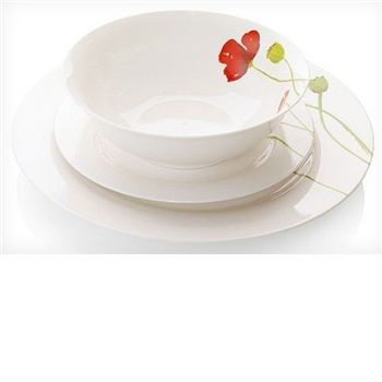 12 Piece Red Poppy Crockery Set