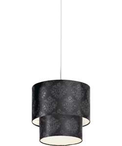 Inspire 2 Tier Damask Light Shade - Black